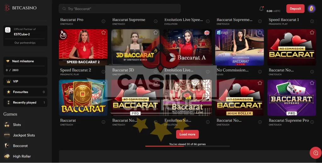 Bitcasino Baccarat