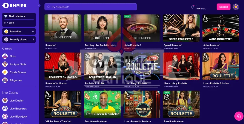 Empire.io Live Roulette