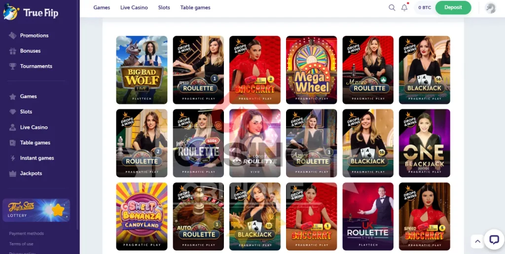 TrueFlip Review Live Casino Games