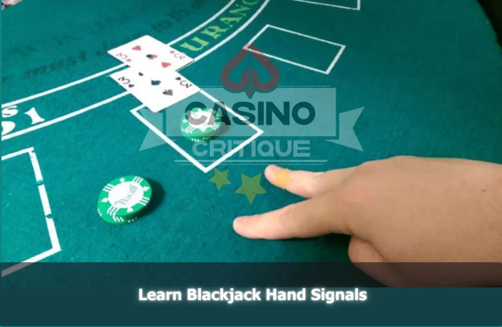 Learn Blackjack Hand Signals
