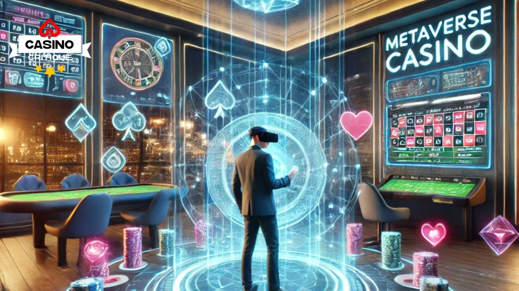 a hybrid VRAR experience in a metaverse casino