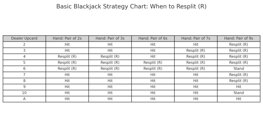 blackjack strategy chart