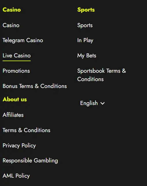 Telbet casino Mobile view Screenshot 3