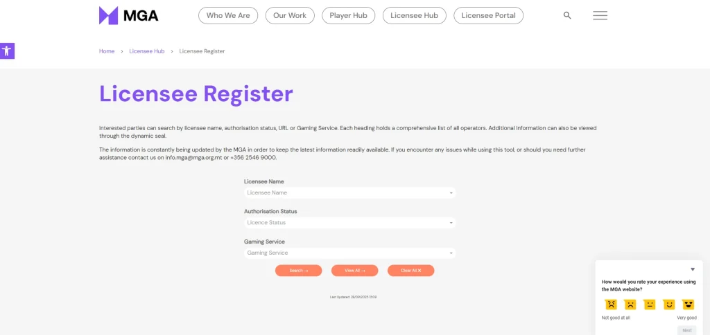 Malta Gaming- License Register